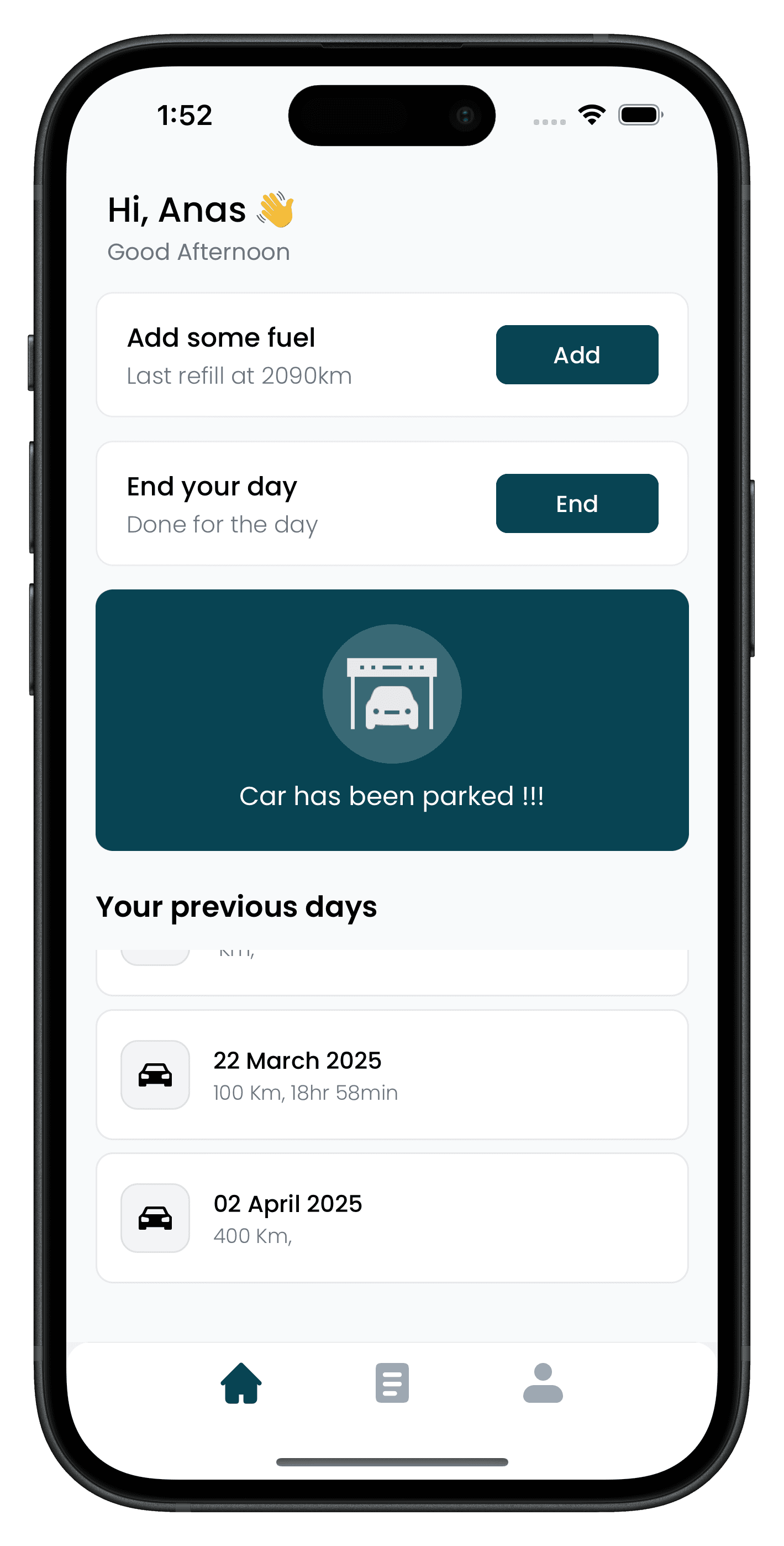 Cabi App Home Screen